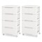 Costway 1/2 PCS 5-Drawer Plastic Rolling Storage Cart with 4 Universal Wheels Dresser Cabinet